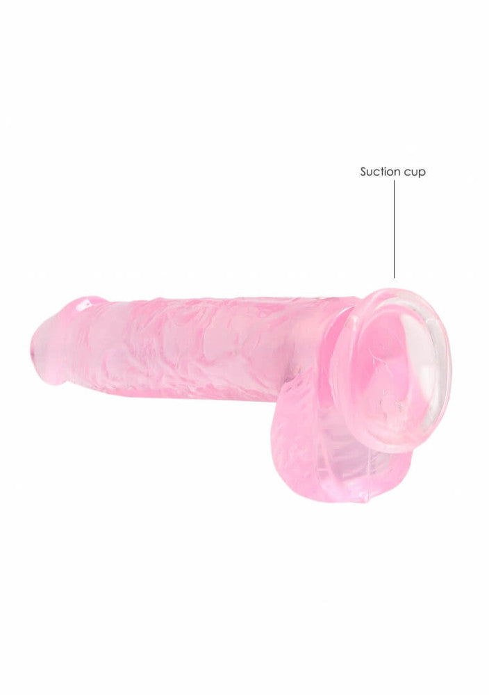 REALROCK - ÁTTETSZŐ ÉLETHŰ DILDÓ - PINK (15CM)