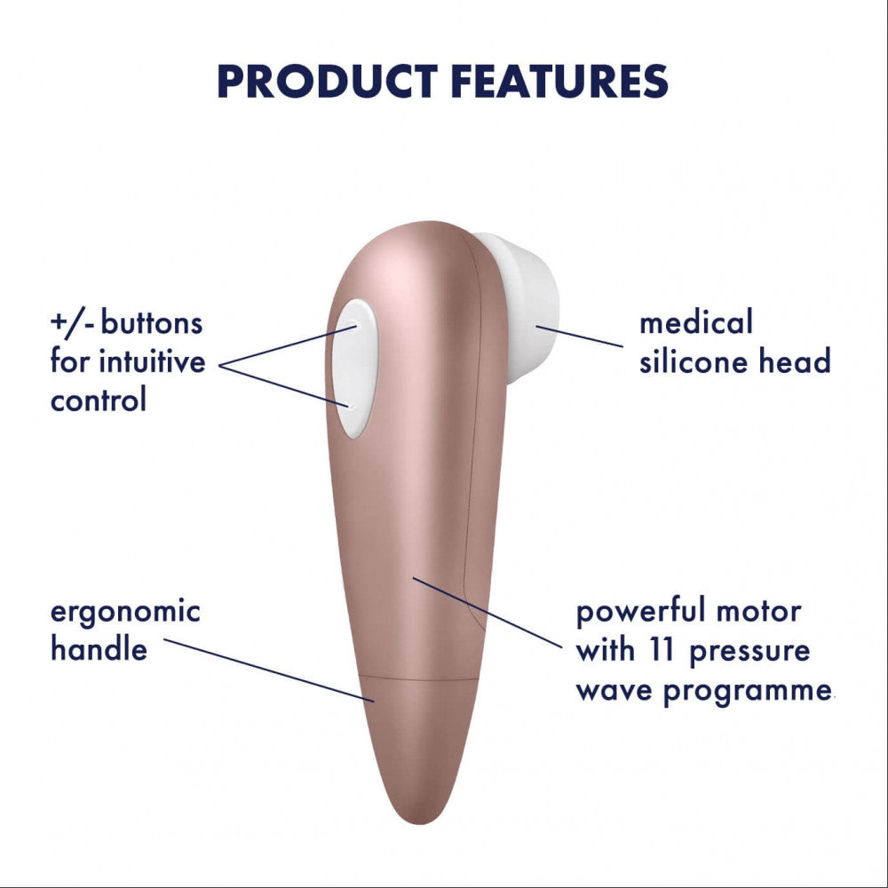 SATISFYER 1 NUMBER ONE - VÍZÁLLÓ LÉGHULLÁMOS CSIKLÓIZGATÓ (BARNA)