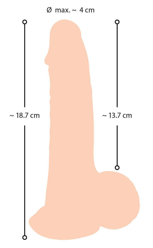 NATURE SKIN - DILDÓ BŐRREL - 19CM (NATÚR)
