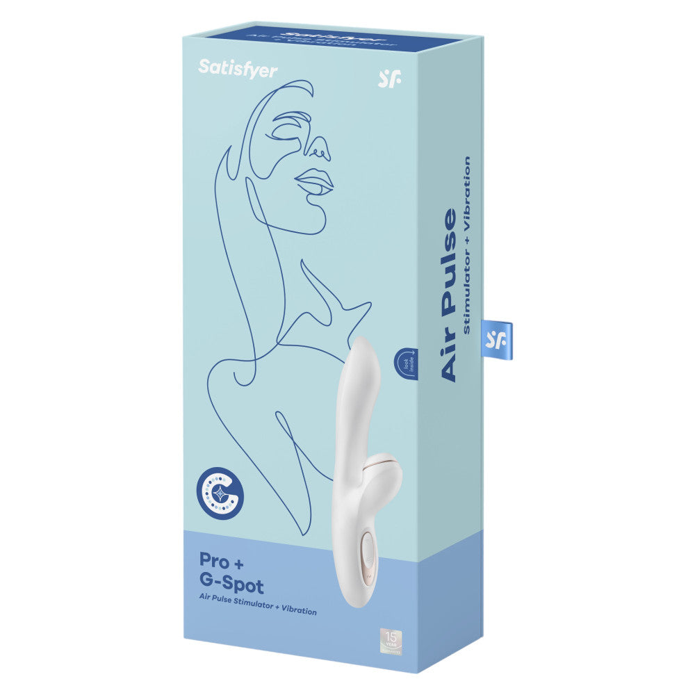 SATISFYER PRO+ G-SPOT - CSIKLÓIZGATÓ ÉS G-PONT VIBRÁTOR (FEHÉR)
